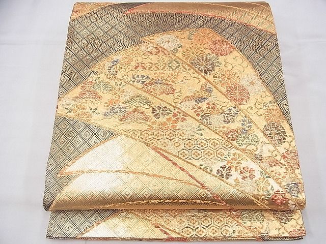 平和屋着物◎佐賀錦 六通柄袋帯 慶長文様 金糸 逸品 BAAG8026fk