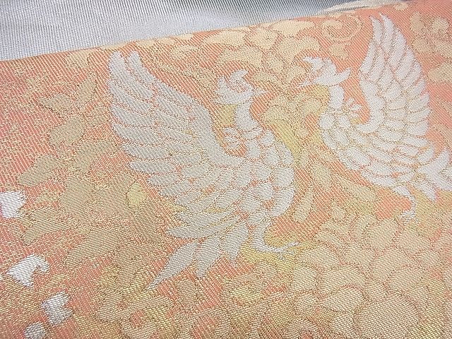 平和屋着物◎六通柄袋帯 道長鳳凰花文 金銀糸 逸品 BAAG8052fk