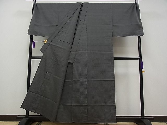 平和屋本店■極上 男性 紬 単衣 キングサイズ 市松綾織 逸品 未使用 CYAA0290s4