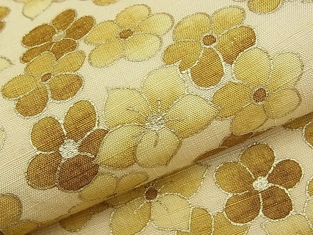 平和屋本店■極上 本場結城紬 重要無形文化財 太鼓柄袋帯 作家物 舞花文 金彩 上代45万 共箱付き 逸品 未使用 CYAA0369s4