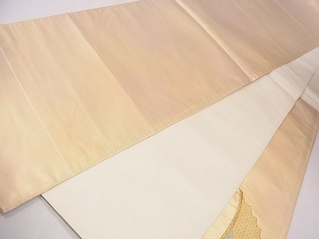 平和屋着物■袋帯 総刺繍 駒刺繍 几帳扇面花文 金銀糸 逸品 CAAG1677eg