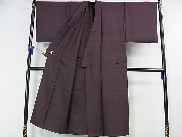 平和屋本店■極上 男性 京都染織メーカー・貴久樹謹製 野蚕糸 ナチュラルタッサー 単衣 濃色 ますいわ屋扱い 証紙付き 逸品 DZAA1474kh4