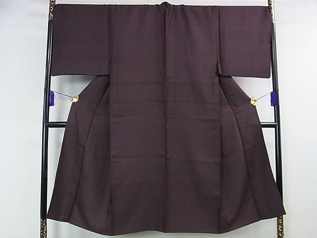 平和屋本店■極上 男性 京都染織メーカー・貴久樹謹製 野蚕糸 ナチュラルタッサー 単衣 濃色 ますいわ屋扱い 証紙付き 逸品 DZAA1474kh4