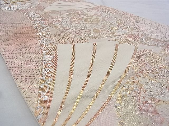 平和屋着物◎六通柄袋帯 向かい鳳凰正倉院文 金銀糸 逸品 BAAG9646if
