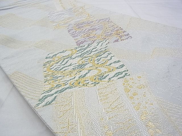 平和屋着物◎六通柄袋帯 色紙流し 金銀糸 逸品 BAAG9665if