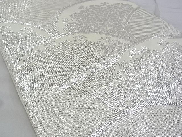 平和屋着物◎六通柄袋帯 花青海波 銀糸 逸品 BAAG6454xa