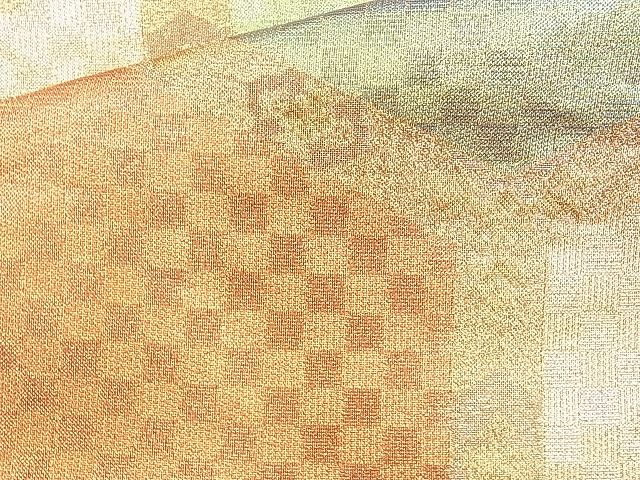 平和屋着物◎佐賀錦 六通柄袋帯 亀甲文様 金糸 逸品 BAAG6483xa