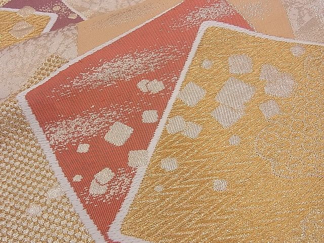 平和屋着物◎六通柄袋帯 唐織 色紙散らし 金糸 逸品 BAAG9062iy