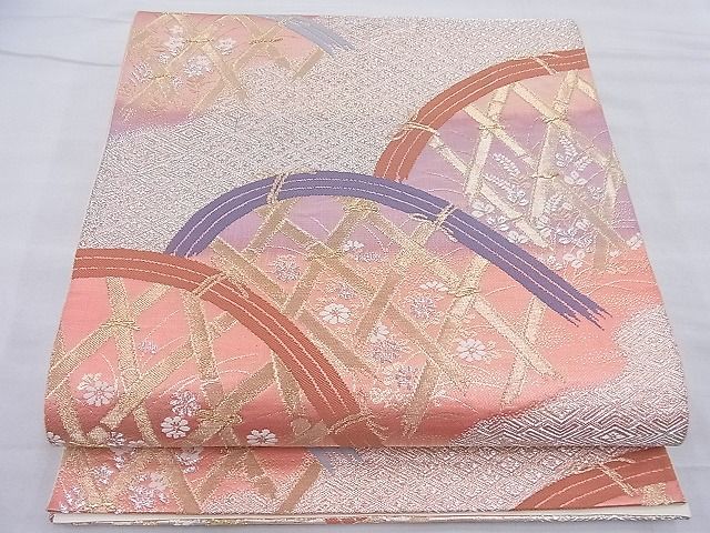 平和屋着物◎六通柄袋帯 唐織 籬秋草文 金糸 逸品 BAAG6284ea