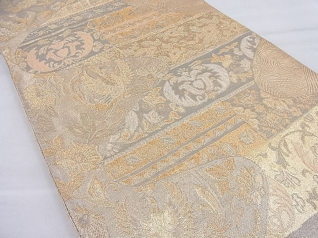 平和屋着物◎佐賀錦 六通柄袋帯 鳳凰花唐草文 金銀糸 逸品 BAAG6312ea