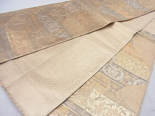 平和屋着物◎佐賀錦 六通柄袋帯 鳳凰花唐草文 金銀糸 逸品 BAAG6312ea