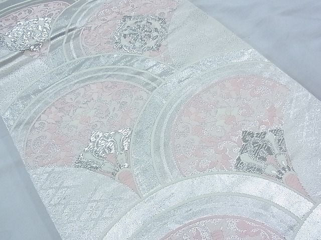 平和屋着物◎六通柄袋帯 唐織 宝相華青海波 銀糸 逸品 BAAG5081ns