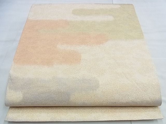 平和屋着物◎全通柄袋帯 砂子綴れ エ霞文様 金糸 逸品 BAAG5158ns