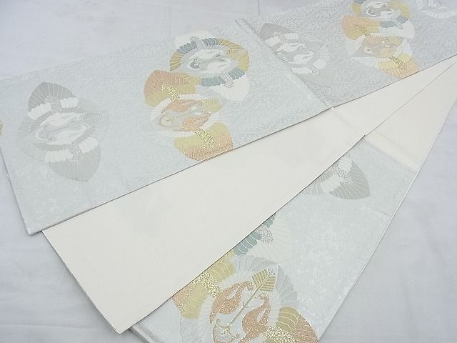 平和屋着物◎六通柄袋帯 向鶴菱 金銀糸 逸品 BAAG5188ns