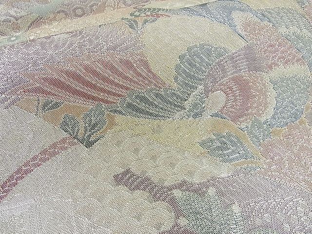 平和屋着物◎佐賀錦 六通柄袋帯 花鳥絵巻 900織 金糸 逸品 BAAG5195ns