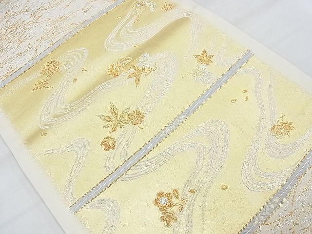 平和屋着物◎六通柄袋帯 流水吹き寄せ文 金銀糸 逸品 BAAH1013ns