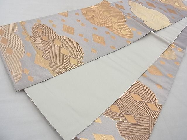 平和屋着物◎六通柄袋帯 蒔絵雲取り文 金糸 逸品 BAAG7303ph