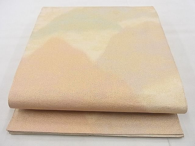平和屋着物◎全通柄袋帯 砂子綴れ 遠山文様 金糸 逸品 BAAG7388ph