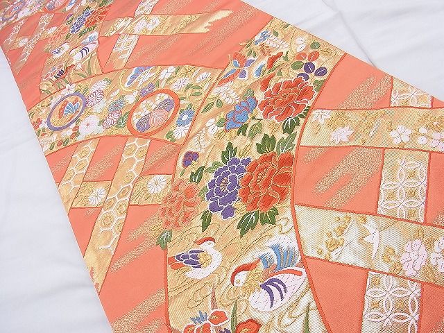 平和屋着物◎六通柄袋帯 唐織 華光悦垣 金銀糸 逸品 BAAH1335wk