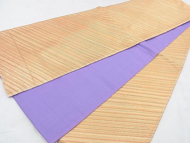 平和屋着物◎全通柄袋帯 斜線文 金糸 逸品 BAAH1024ns