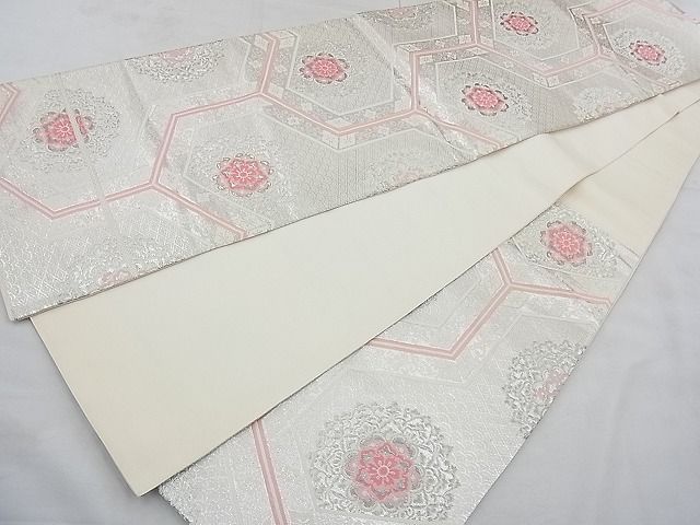 平和屋着物◎六通柄袋帯 唐織 Roman プラチナ二重箔 逸品 BAAH1027ns