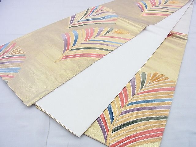 平和屋着物◎六通柄袋帯 唐織 吉祥若松図 引箔 逸品 BAAG5839jm