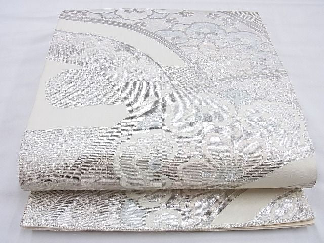 平和屋着物◎六通柄袋帯 清海華小袖紋 プラチナ 逸品 BAAG6567xa