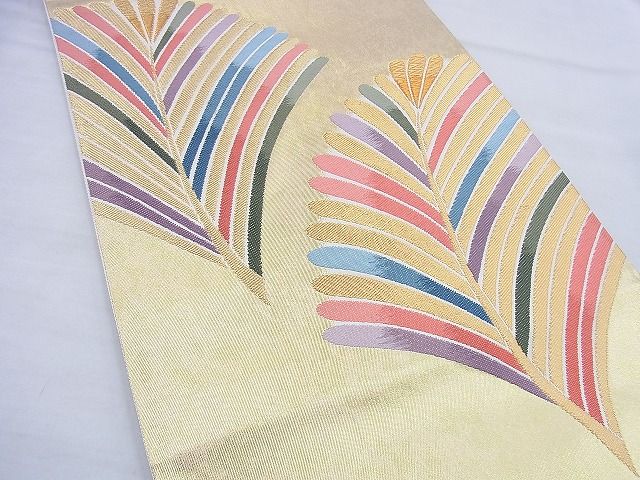 平和屋着物◎六通柄袋帯 唐織 吉祥若松図 引箔 逸品 BAAG5839jm