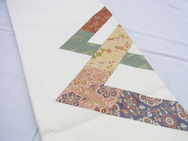 平和屋着物◎太鼓柄袋帯 切嵌 花唐草文 金糸 逸品 BAAG5875jm