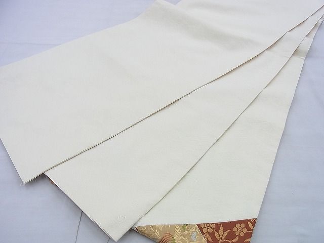 平和屋着物◎太鼓柄袋帯 切嵌 花唐草文 金糸 逸品 BAAG5875jm