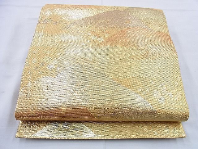 平和屋着物◎佐賀錦 六通柄袋帯 遠山箔散らし文様 金糸 逸品 BAAG5932jm