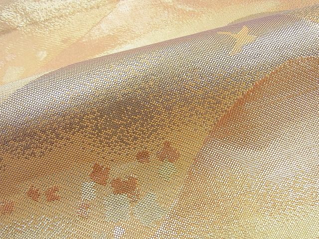 平和屋着物◎佐賀錦 六通柄袋帯 遠山箔散らし文様 金糸 逸品 BAAG5932jm