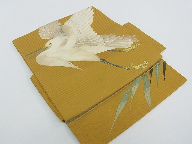 期間限定セール20%off■極上 夏物 アンティーク 大正ロマン つけ帯 総刺繍 手刺繍 白鷺 逸品 CZAA0585s4