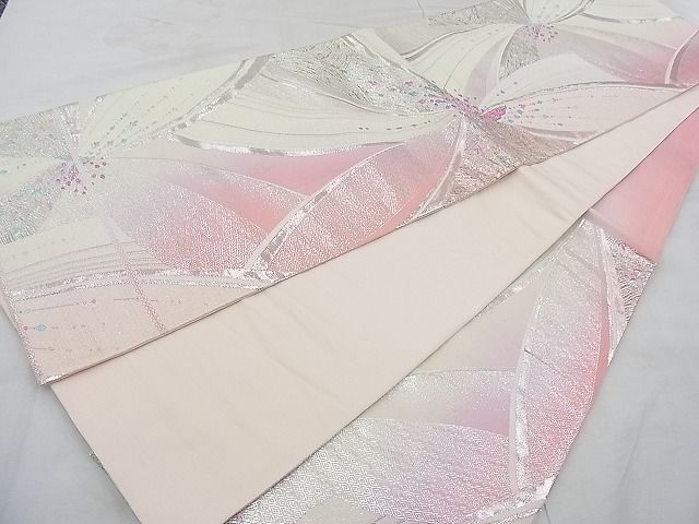 平和屋着物◎六通柄袋帯 吉祥文 銀糸 逸品 BAAH1093ns