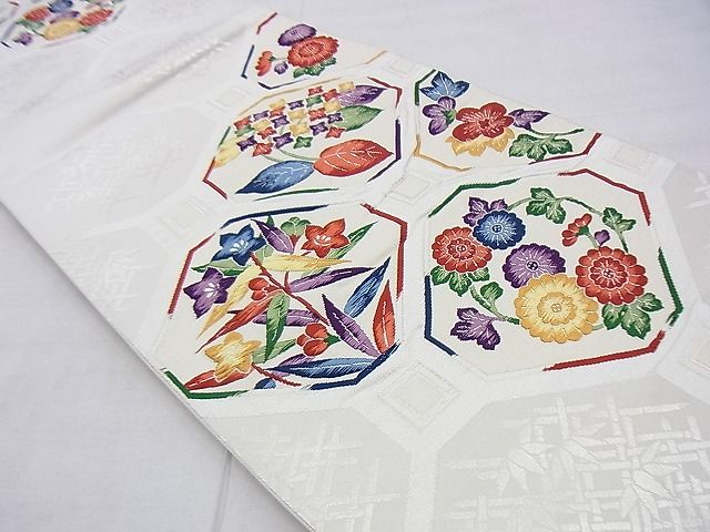 平和屋着物◎六通柄袋帯 唐織 蜀江花文 金銀糸 逸品 BAAG4497th