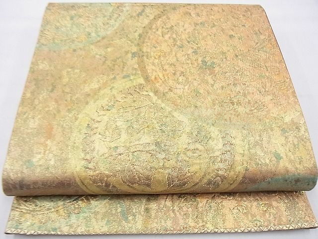 平和屋着物◎六通柄袋帯 鳳凰花唐草文 金糸 引箔 逸品 BAAG4510th