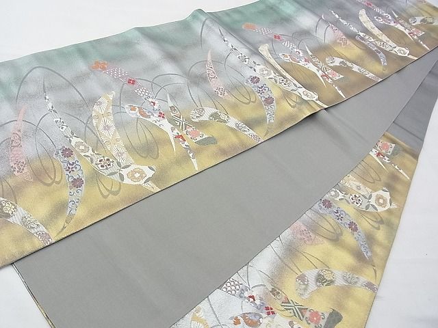 平和屋着物◎六通柄袋帯 唐織 絹枠乃匠 金糸 引箔 逸品 BAAG4543th