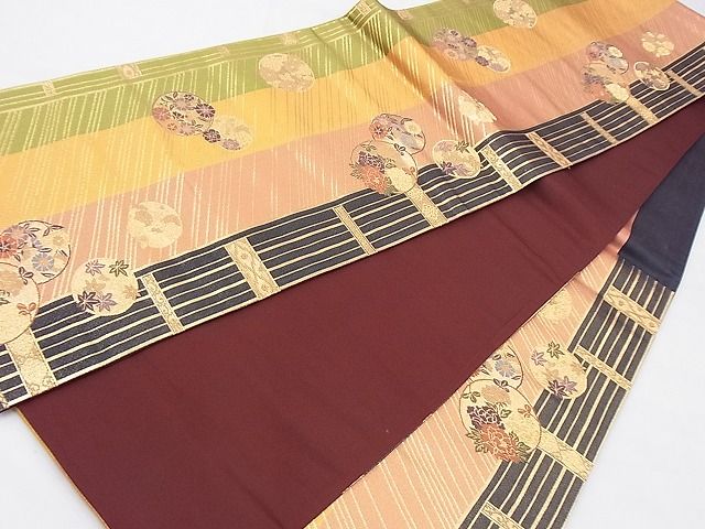 平和屋着物◎六通柄袋帯 唐織 花丸文 金糸 逸品 BAAH4604th