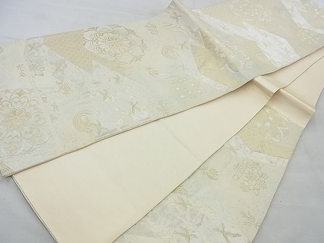 平和屋着物◎六通柄袋帯 ふくれ織り 正倉院花鳥文 金銀糸 逸品 BAAH4628th