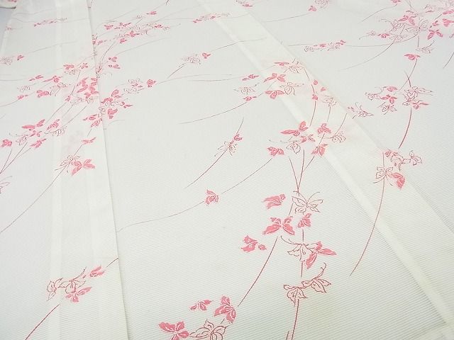 平和屋着物■夏物 小紋 絽 舞蝶文 洗える着物 DAAF7513op