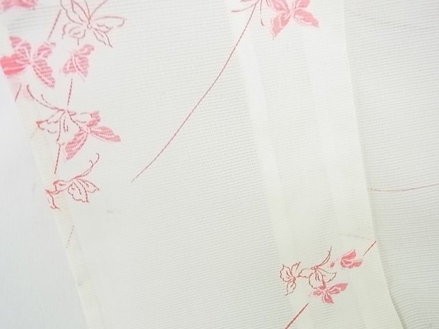 平和屋着物■夏物 小紋 絽 舞蝶文 洗える着物 DAAF7513op
