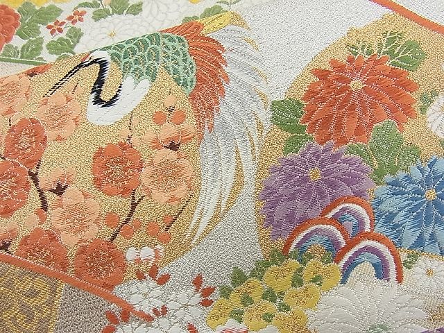 平和屋着物◎六通柄袋帯 唐織 能衣源氏車 金糸 逸品 BAAH1116ns