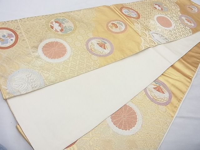 平和屋着物◎六通柄袋帯 唐織 煌彩綾錦 金糸 逸品 BAAG6859cm