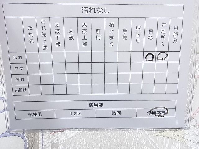 平和屋着物◎六通柄袋帯 唐織 菊青海波 金銀糸 逸品 BAAH2202cm