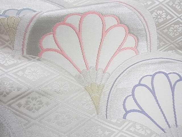 平和屋着物◎六通柄袋帯 唐織 菊青海波 金銀糸 逸品 BAAH2202cm