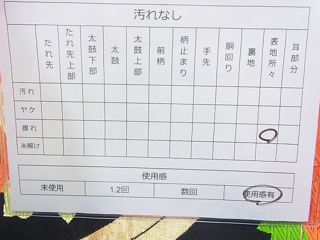 平和屋着物◎六通柄袋帯 唐織 草花文 黒地 金糸 逸品 BAAH2226cm