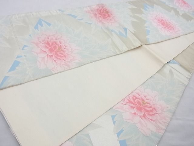 平和屋着物◎六通柄袋帯 唐織 草花文 金糸 逸品 BAAH2225cm