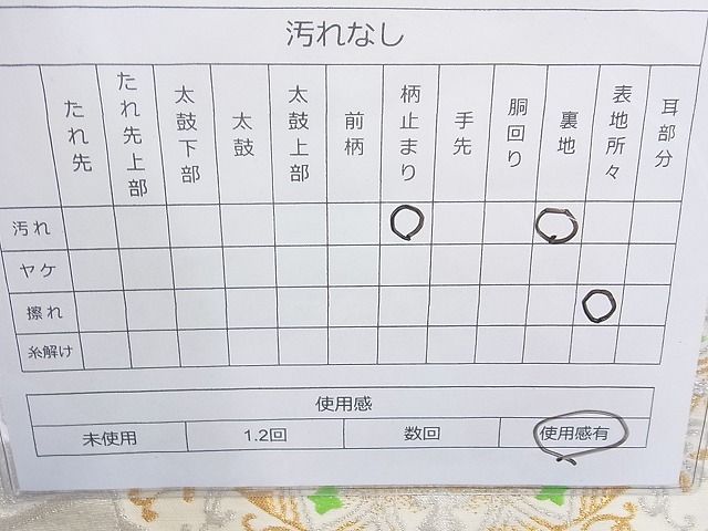 平和屋着物◎六通柄袋帯 唐織 花絵皿文 金銀糸 逸品 BAAH2263cm