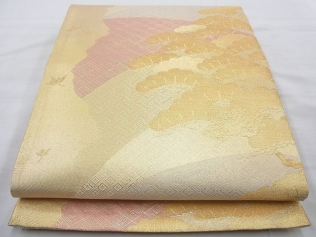 平和屋着物◎佐賀錦 六通柄袋帯 松 金糸 逸品 BAAH2249cm