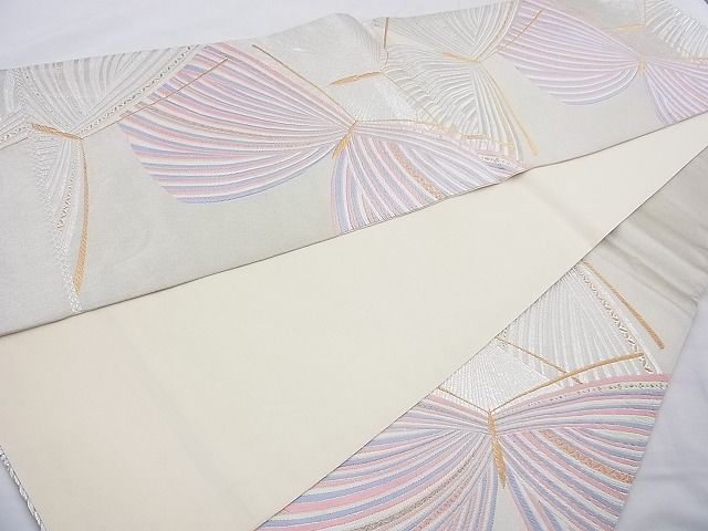 平和屋着物◎六通柄袋帯 唐織 舞蝶文 金銀糸 逸品 BAAH2252cm